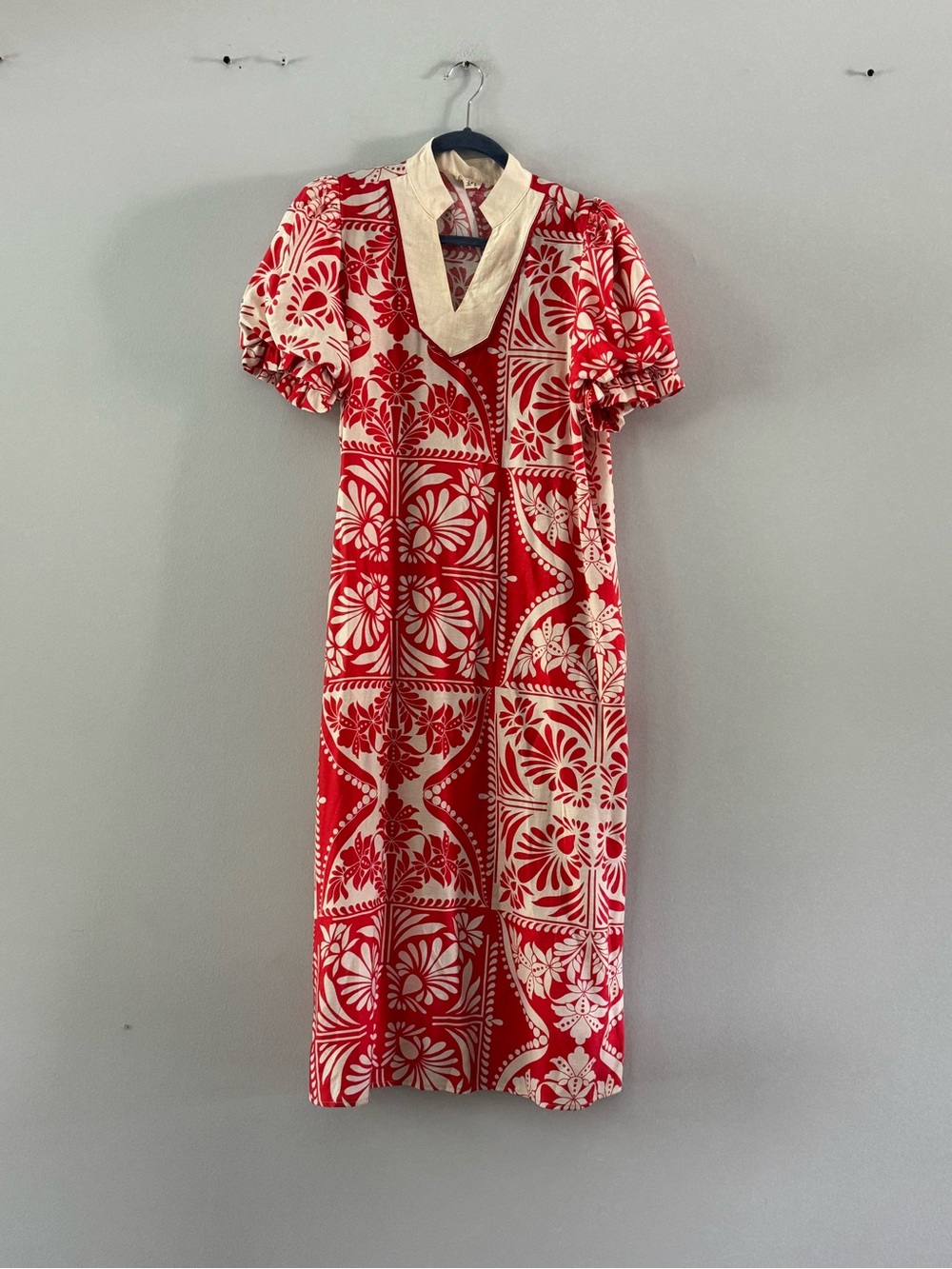 JODIFL Red and Cream Floral Maxi Dress